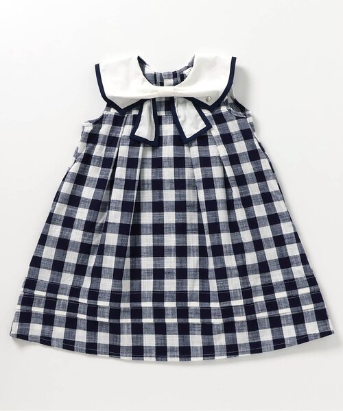 apres les cours（アプレレクール）の「【リンク】リボンセーラーワンピース（ワンピース・キッズ・オフホワイト/ネイビー・80/90/100/110/120/130/140）」の11枚目の写真