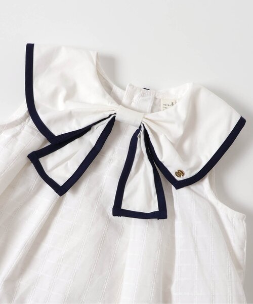apres les cours（アプレレクール）の「【リンク】リボンセーラーワンピース（ワンピース・キッズ・オフホワイト/ネイビー・80/90/100/110/120/130/140）」の14枚目の写真