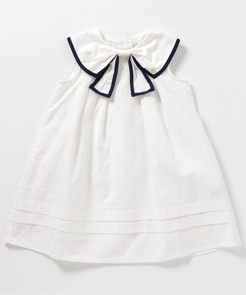 apres les cours（アプレレクール）の「【リンク】リボンセーラーワンピース（ワンピース・キッズ・オフホワイト/ネイビー・80/90/100/110/120/130/140）」の17枚目の写真