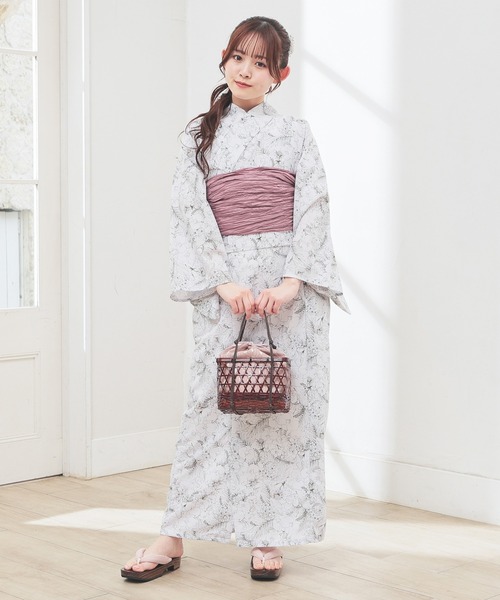 Honeys(ハニーズ)の「セパレート浴衣 3点セット(羽織り+キャミワンピース+兵児帯)(浴衣・レディース・ネイビー系/アイボリー系/ホワイト系その他/ブラック系その他/ホワイト系その他2・F)」の7枚目の写真
