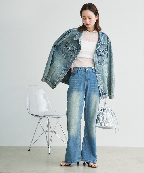 ad thie(アドティエ)の「フレア デニムパンツ(デニムパンツ・レディース・ブルー・LARGE/MEDIUM)」の10枚目の写真