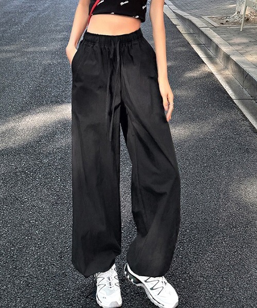 gossip!ロサンゼルス(ゴシップロサンゼルス)の「YUGA ワイドレッグスポーツパンツ(カーゴパンツ・レディース・ブラック/ネイビー/オフホワイト・L/M)」の14枚目の写真