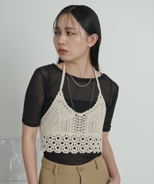 Aunt Marie's（アントマリーズ）の「クロシェ編みビスチェ（チューブトップ・レディース・アイボリー・FREE）」の2枚目の写真