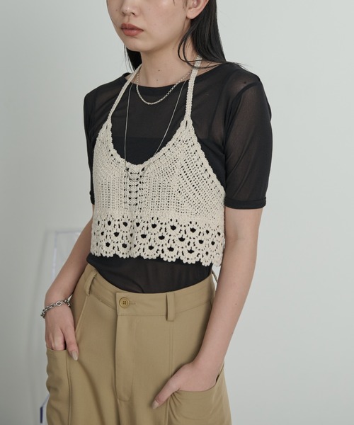 Aunt Marie's（アントマリーズ）の「クロシェ編みビスチェ（チューブトップ・レディース・アイボリー・FREE）」の3枚目の写真