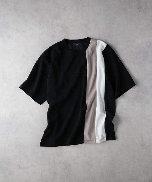 BACK NUMBER(バックナンバー)の「BACK NUMBER(バックナンバー)【メンズ】ジョーゼット縦切替えデザインTシャツ(Tシャツ/カットソー・メンズ・ブラック/ネイビー/ホワイト・L/XL/M)」の22枚目の写真