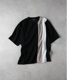 BACK NUMBER(バックナンバー)【メンズ】ジョーゼット縦切替えデザインTシャツ