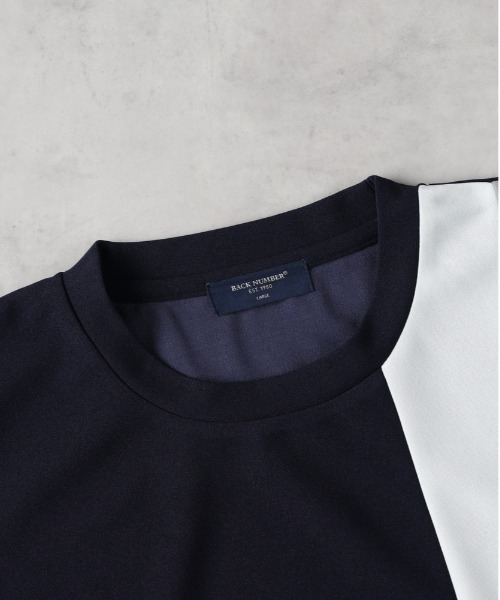 BACK NUMBER(バックナンバー)の「BACK NUMBER(バックナンバー)【メンズ】ジョーゼット縦切替えデザインTシャツ(Tシャツ/カットソー・メンズ・ブラック/ネイビー/ホワイト・L/XL/M)」の7枚目の写真