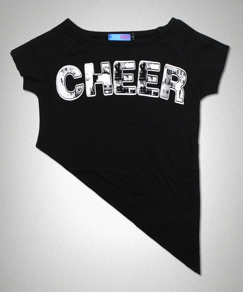 CHEER(チアー)の「アシンメトリーショート丈トップス(Tシャツ/カットソー・レディース・ホワイト/ブラック・M/L/S)」の7枚目の写真