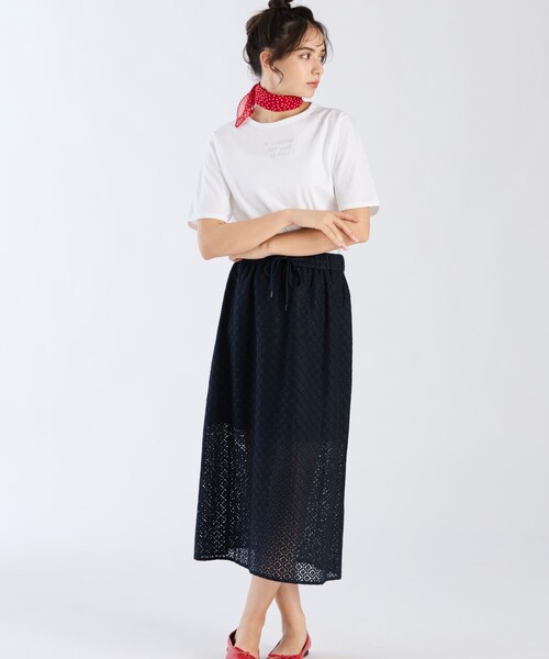 To b. by agnes b.(トゥービーバイアニエスベー)の「メッセージ プリント 半袖 Tシャツ "Le premier qui voit la mer"(Tシャツ/カットソー・レディース・ホワイト・40/38)」の6枚目の写真