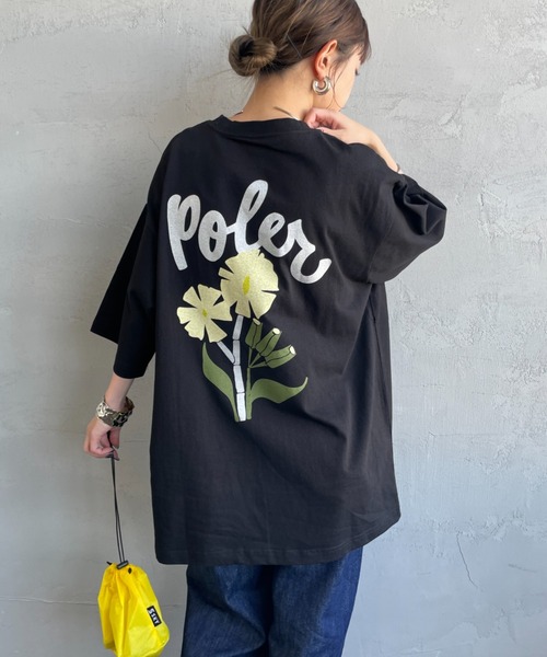 tシャツ 「POLeR/ポーラー」 別注 POPPY フラワーバックプリント ショートスリーブTシャツ レディース メンズ セール】[POLeR/ポーラー] 別注 POPPY フラワーバックプリント
