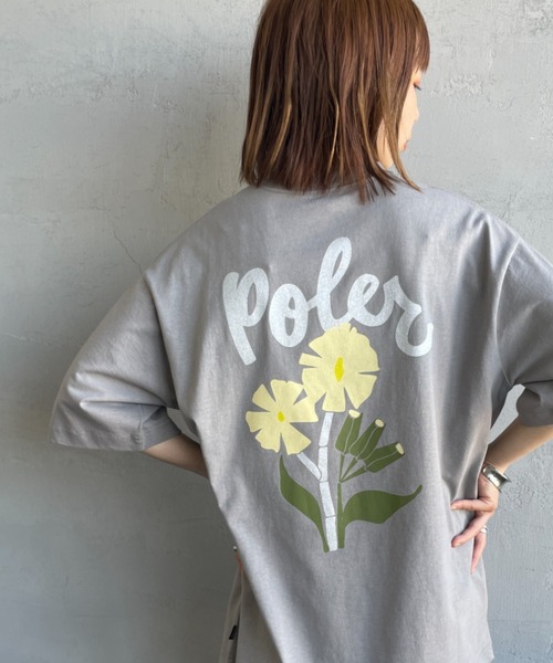 tシャツ 「POLeR/ポーラー」 別注 POPPY フラワーバックプリント ショートスリーブTシャツ レディース メンズ セール】[POLeR/ポーラー] 別注 POPPY フラワーバックプリント