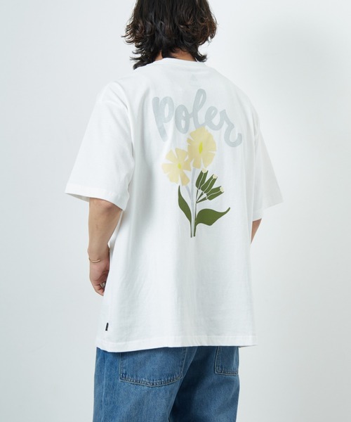 tシャツ 「POLeR/ポーラー」 別注 POPPY フラワーバックプリント ショートスリーブTシャツ レディース メンズ セール】[POLeR/ポーラー] 別注 POPPY フラワーバックプリント