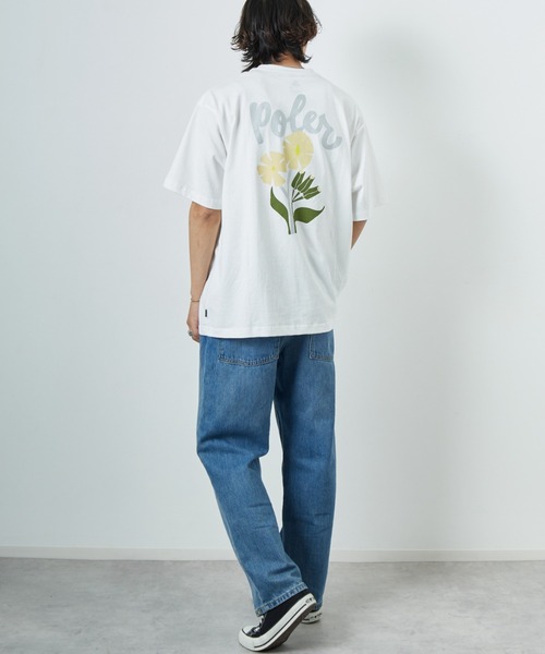 tシャツ 「POLeR/ポーラー」 別注 フラワー バックプリント ショートスリーブTシャツ レディース メンズ セール】[POLeR/ポーラー] 別注 POPPY フラワーバックプリント
