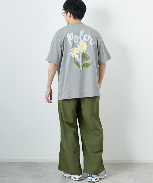 tシャツ 「POLeR/ポーラー」 別注 POPPY フラワーバックプリント ショートスリーブTシャツ レディース メンズ セール】[POLeR/ポーラー] 別注 POPPY フラワーバックプリント