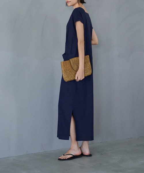 STYLE DELI（スタイルデリ）の「【LUXE】ファスナーVネック麻混