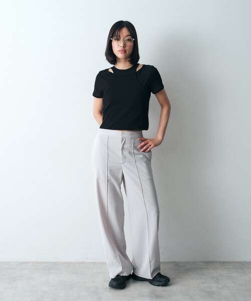 CODE A（コードエー）の「french twill easy trouser（その他パンツ・レディース・ライトグレー系9/ブラック・35/36/38）」の14枚目の写真