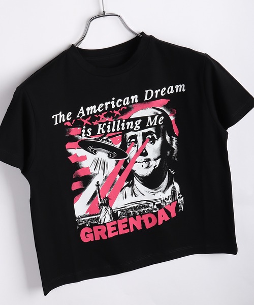 ROCK-OFF（ロックオフ）の「ROCKOFF ミュージシャン ショート丈 ロックTシャツ 半袖 プリント ニルバーナ ローリングストーンズ（Tシャツ/カットソー・レディース・ネイビー/ブラック/ダークネイビー/オリーブ/グレー系その他/ブラック系その他/グレー・S/L/M）」の3枚目の写真