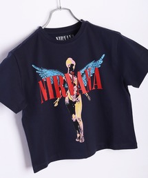 ROCKOFF ミュージシャン ショート丈 ロックTシャツ 半袖 プリント ニルバーナ ローリングストーンズ