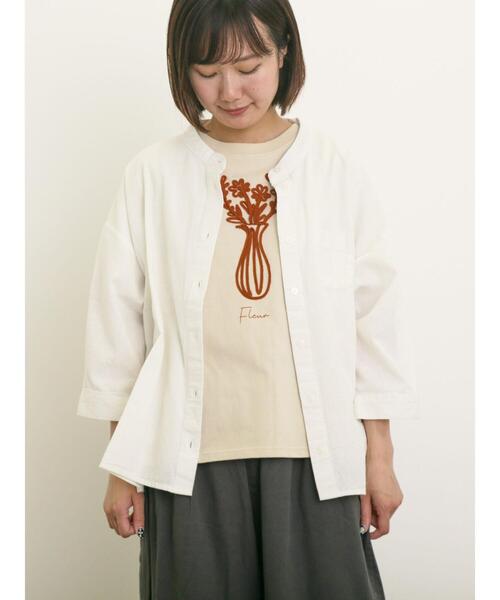 Samansa Mos2（サマンサ モスモス）の「バンドカラーゆるシャツ（シャツ/ブラウス・レディース・ミント/ネイビー/チャコールグレー/オフホワイト・F）」の2枚目の写真