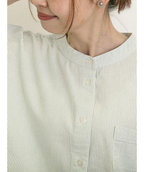 Samansa Mos2（サマンサ モスモス）の「バンドカラーゆるシャツ（シャツ/ブラウス・レディース・ミント/ネイビー/チャコールグレー/オフホワイト・F）」の6枚目の写真