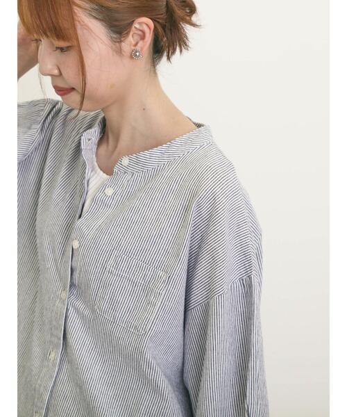 Samansa Mos2（サマンサ モスモス）の「バンドカラーゆるシャツ（シャツ/ブラウス・レディース・ミント/ネイビー/チャコールグレー/オフホワイト・F）」の10枚目の写真