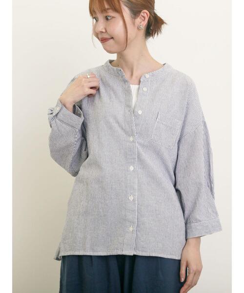 Samansa Mos2（サマンサ モスモス）の「バンドカラーゆるシャツ（シャツ/ブラウス・レディース・ミント/ネイビー/チャコールグレー/オフホワイト・F）」の11枚目の写真