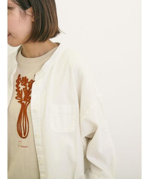 Samansa Mos2（サマンサ モスモス）の「バンドカラーゆるシャツ（シャツ/ブラウス・レディース・ミント/ネイビー/チャコールグレー/オフホワイト・F）」の15枚目の写真