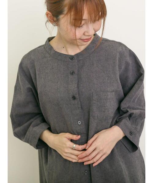 Samansa Mos2（サマンサ モスモス）の「バンドカラーゆるシャツ（シャツ/ブラウス・レディース・ミント/ネイビー/チャコールグレー/オフホワイト・F）」の18枚目の写真