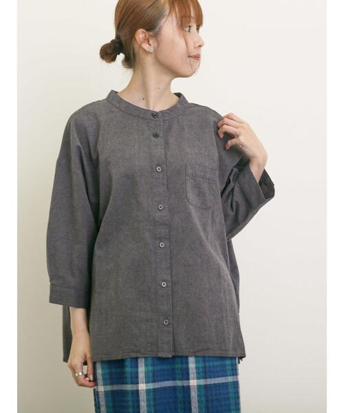 Samansa Mos2（サマンサ モスモス）の「バンドカラーゆるシャツ（シャツ/ブラウス・レディース・ミント/ネイビー/チャコールグレー/オフホワイト・F）」の20枚目の写真