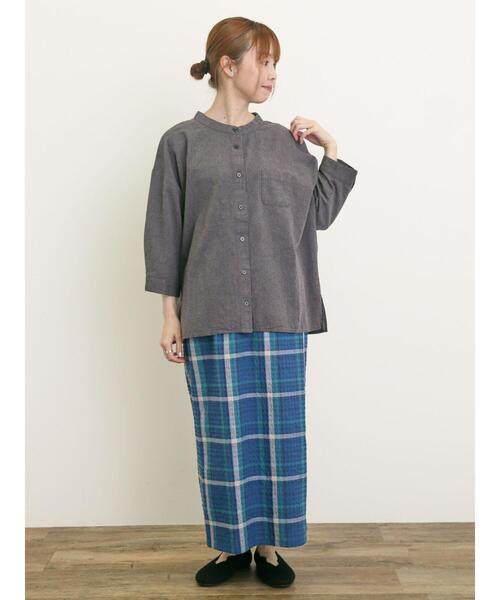 Samansa Mos2（サマンサ モスモス）の「バンドカラーゆるシャツ（シャツ/ブラウス・レディース・ミント/ネイビー/チャコールグレー/オフホワイト・F）」の22枚目の写真