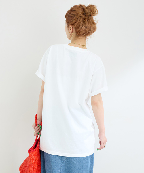 Nikben（ニックベン）の「NIKBEN / ニックベン 別注 NIKBEN ロゴTEE（Tシャツ/カットソー・レディース・グリーン/ホワイト/イエロー・FREE）」の9枚目の写真