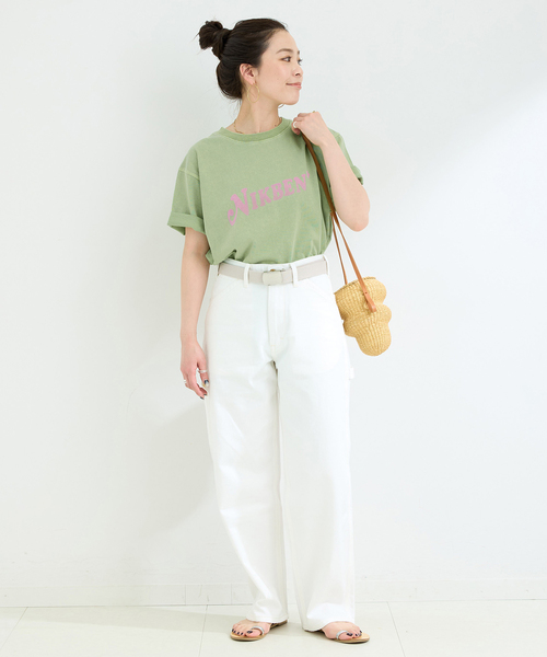 Nikben（ニックベン）の「NIKBEN / ニックベン 別注 NIKBEN ロゴTEE（Tシャツ/カットソー・レディース・グリーン/ホワイト/イエロー・FREE）」の10枚目の写真