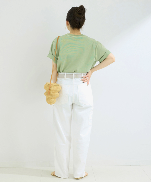 Nikben（ニックベン）の「NIKBEN / ニックベン 別注 NIKBEN ロゴTEE（Tシャツ/カットソー・レディース・グリーン/ホワイト/イエロー・FREE）」の12枚目の写真