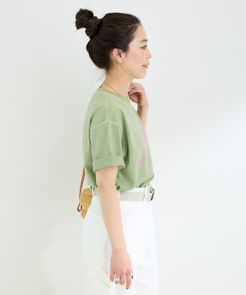 Nikben（ニックベン）の「NIKBEN / ニックベン 別注 NIKBEN ロゴTEE（Tシャツ/カットソー・レディース・グリーン/ホワイト/イエロー・FREE）」の14枚目の写真