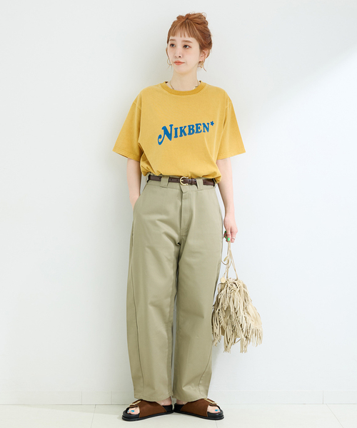 Nikben（ニックベン）の「NIKBEN / ニックベン 別注 NIKBEN ロゴTEE（Tシャツ/カットソー・レディース・グリーン/ホワイト/イエロー・FREE）」の16枚目の写真