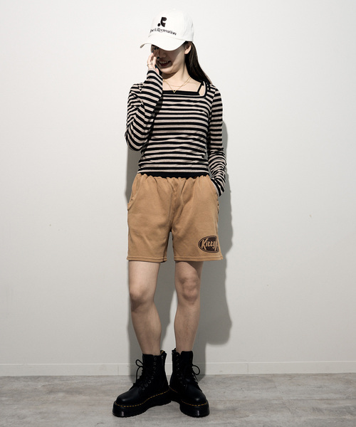 JOINT WORKS（ジョイントワークス）の「【MIXTA/ミクスタ】 KITTY KATプリントショーツ（スウェットパンツ・レディース・ブラック/キャメル・LARGE/MEDIUM）」の3枚目の写真