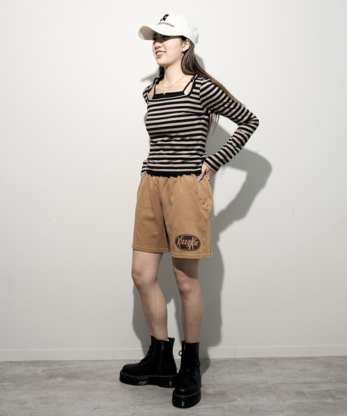 JOINT WORKS（ジョイントワークス）の「【MIXTA/ミクスタ】 KITTY KATプリントショーツ（スウェットパンツ・レディース・ブラック/キャメル・LARGE/MEDIUM）」の4枚目の写真