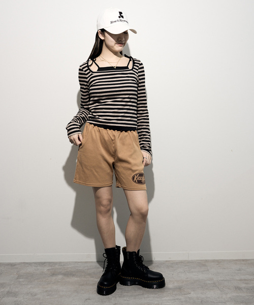 JOINT WORKS（ジョイントワークス）の「【MIXTA/ミクスタ】 KITTY KATプリントショーツ（スウェットパンツ・レディース・ブラック/キャメル・LARGE/MEDIUM）」の5枚目の写真