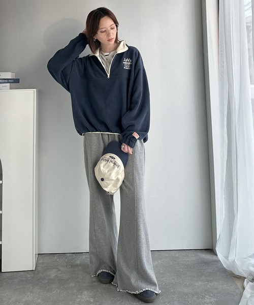 Java（ジャバ）の「【10月上旬再入荷！予約受付中】《JaVaジャバコラボ》ふんわり暖かくて軽快♪レトロスポーティなアノラックフリースハーフジッププルオーバー（スウェット・レディース・ブルー/グレイッシュベージュ/アイボリー/モカ/ネイビー・LARGE/MEDIUM/SMALL/X-LARGE）」の17枚目の写真