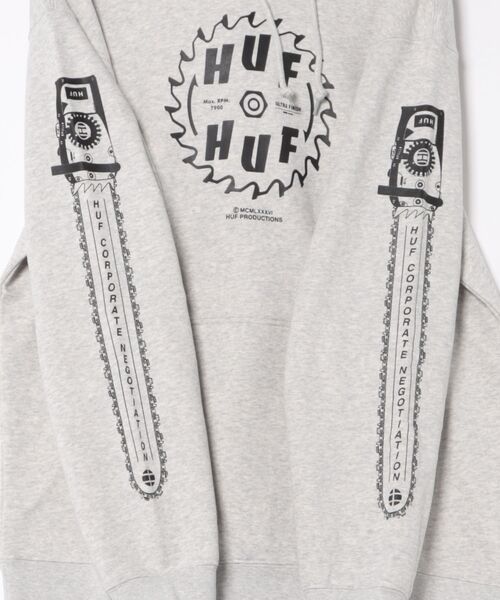 HUF(ハフ)の「【HUF】BUZZKILL P/O HOODIE PF00619(パーカー・メンズ・ブラック/グレー・XL/L/M/S)」の4枚目の写真