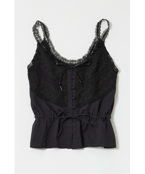 BLACK BY MOUSSY ニットキャミソール MOUSSY | FRONT BUTTON ニットキャミ (キャミソール ) |SHEL
