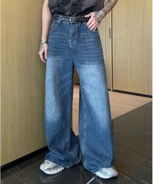 ビンテージ加工 バギーデニムパンツ