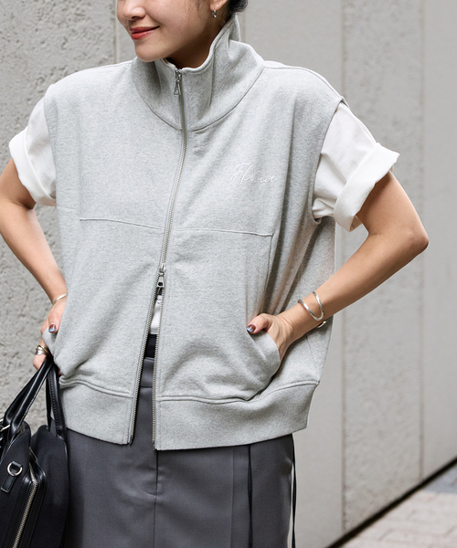 JOURNAL STANDARD(ジャーナルスタンダード)の「OE裏毛ダブルジップベスト(ベスト・レディース・ネイビー/チャコールグレー・FREE)」の2枚目の写真
