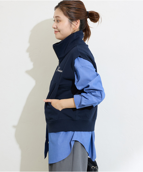 JOURNAL STANDARD(ジャーナルスタンダード)の「OE裏毛ダブルジップベスト(ベスト・レディース・ネイビー/チャコールグレー・FREE)」の20枚目の写真