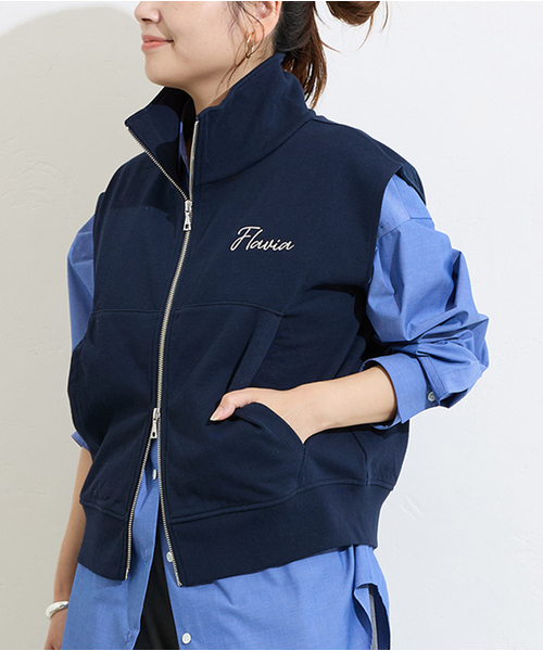 JOURNAL STANDARD(ジャーナルスタンダード)の「OE裏毛ダブルジップベスト(ベスト・レディース・ネイビー/チャコールグレー・FREE)」の18枚目の写真