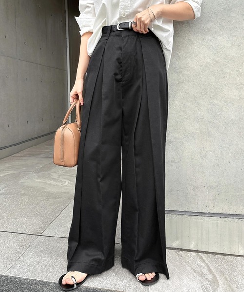 ツイルタックチノワイドパンツ（チノパンツ）｜andme（アンドミー）の