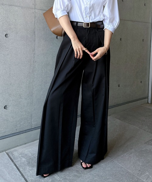 セール】ツイルタックチノワイドパンツ（チノパンツ）｜andme