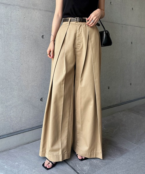 セール】ツイルタックチノワイドパンツ（チノパンツ）｜andme