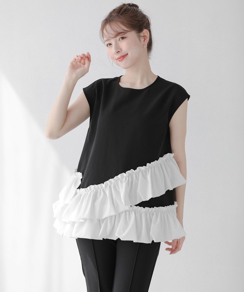 Fit more（フィットモア）の「アシンメトリーフリルトップス（その他トップス・レディース・ブルー/ブラック/ピンク・FREE）」の20枚目の写真