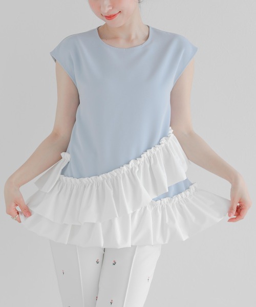 Fit more（フィットモア）の「アシンメトリーフリルトップス（その他トップス・レディース・ブルー/ブラック/ピンク・FREE）」の18枚目の写真
